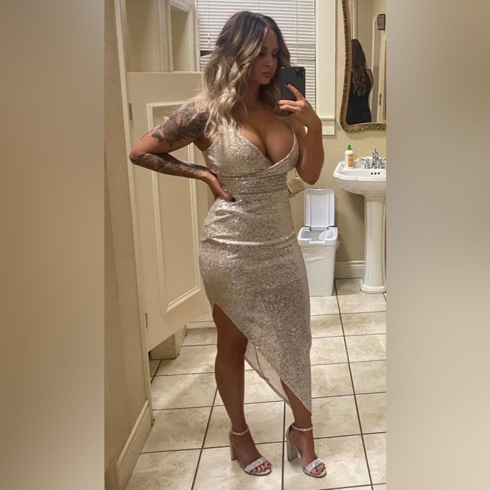Champagne NYE Sequin Dress